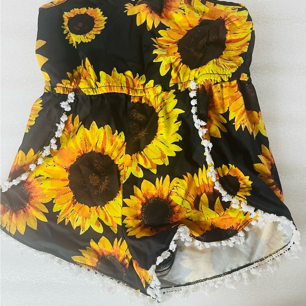 Sunflower Print Romper